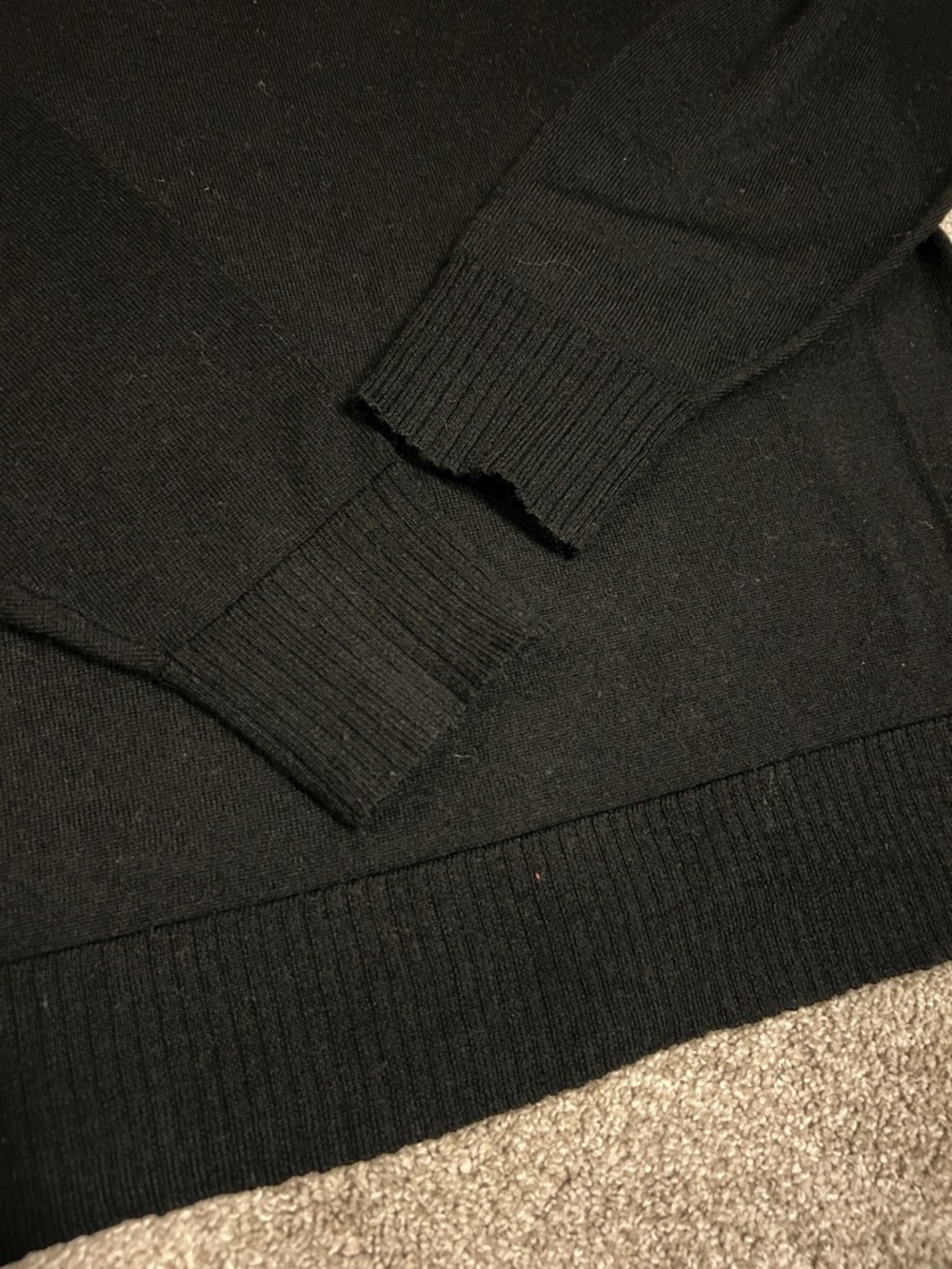 SMARTWOOL Men’s 1/2 Zip Wool Blend Sweater, Black, Large - Picture 3 of 9